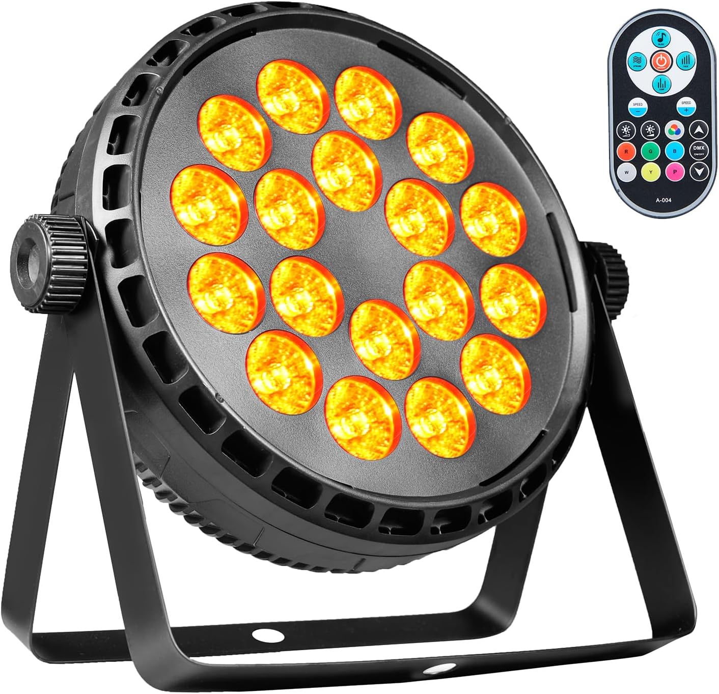 ZKYMZL Stage Lighting Par Lights 80W RGBW 4 in 1 LED DMX Lights with Remote Sound Activated Stage Uplights for Events Shows Party Wedding Church Christmas Club (2 Packs)