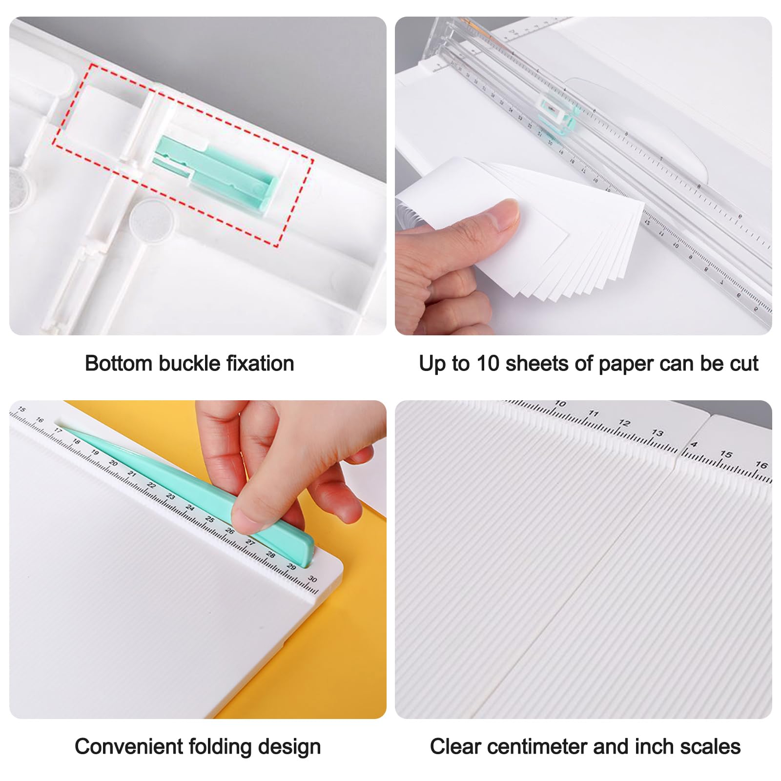 Coupe-Papier Et Tableau De Bord 2 En 1, Massicot A4 Avec Fonction Pliage, Coupe Papier, Coupeur Guillotine Portable, Planche De Taille Et De Découpe Pour Faisant Du Scrapbooking, Bureau