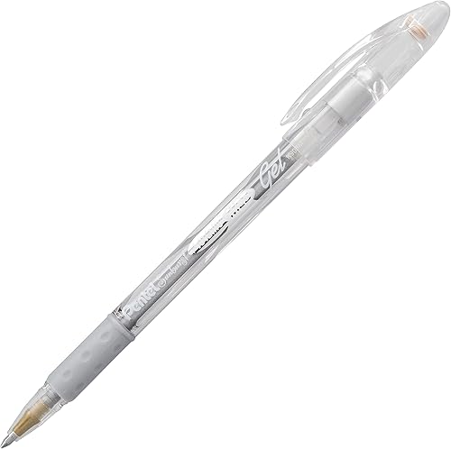 Miniatura 2 de Pentel Sunburst - Bolígrafo de gel metálico, punta de 0.031 in, tinta plateada y transparente, caja de 12 unidades (K908-Z)
