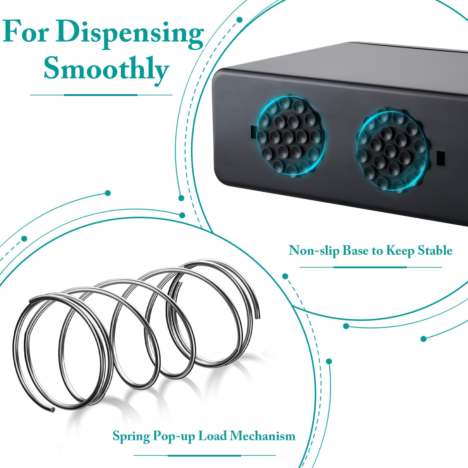 Dispensador de Toallas de Papel de Mostrador, Gran Capacidad para Baño, Cocina y Hogar, Dispensador de Servilletas Trifold/C Fold/Z Fold 300 Hojas, Plástico con Base Antideslizante,Negro