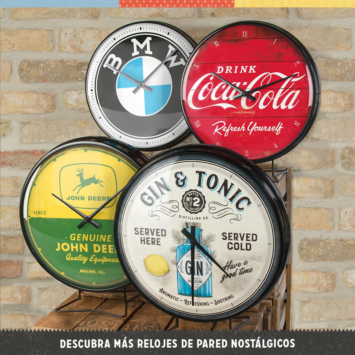 Nostalgic-Art Reloj de Pared Retro, Ø 31 cm, VW Bulli – Let's Get Lost | original Volkswagen license product (OLP), reloj analógico, diseño vintage, Idea de regalo para fans de VW Bus
