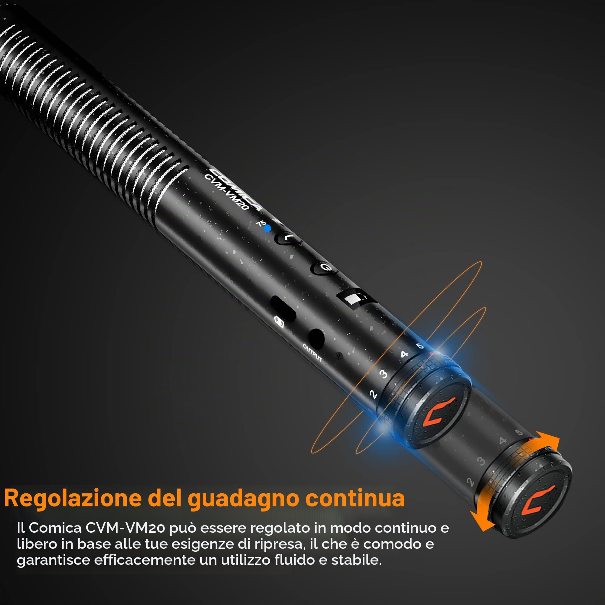 COMICA Microfono a fucile, Microfono video supercardioide professionale VM20 con supporto antiurto, kit microfono per fotocamera per smartphone/fotocamera DSLR/videocamera