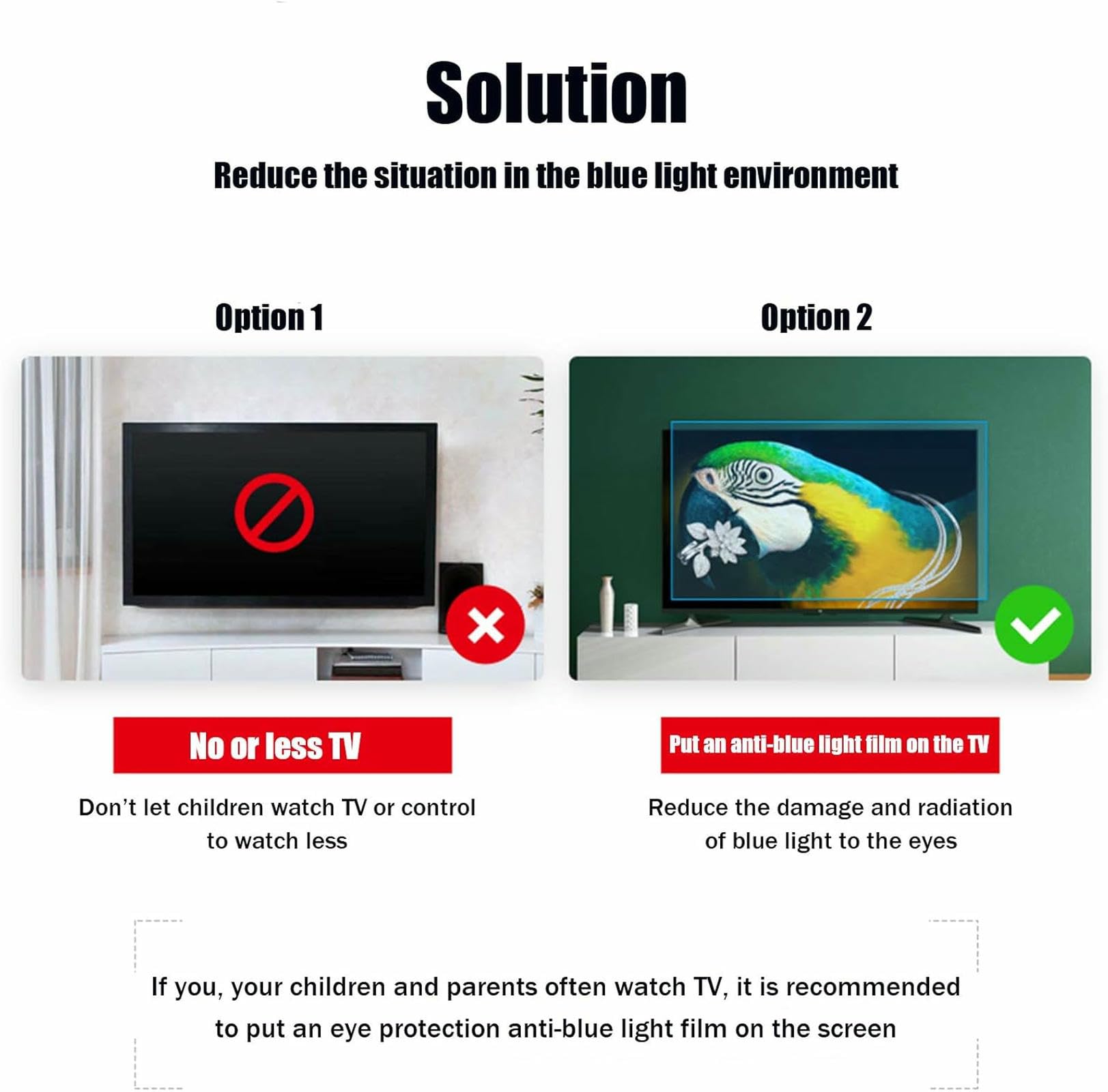 Pellicola Salvaschermo Anti Luce Blu per Smart TV 4K da 32-75 Pollici, Pellicola Protettiva Opaca Antiriflesso per Display LCD, velocità Antiriflesso Fino A 90