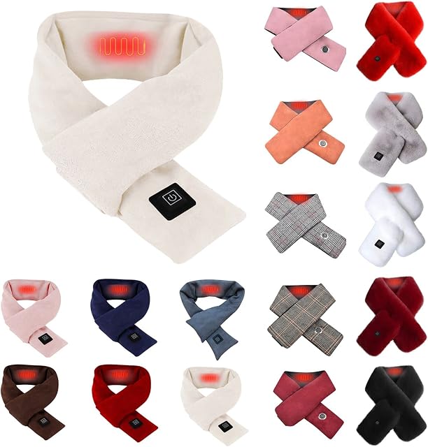 Heated Scarf, Electric Neck Heating Pad Rechargeable Winter Warm Windproof Scarf Pink Heat Therapy for Soreness Stiffness Relief