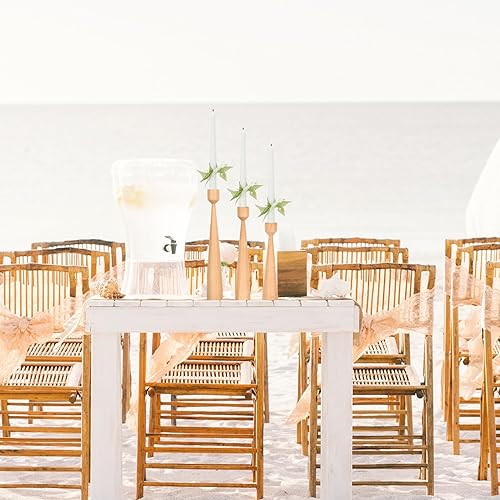 Miniatura 3 de 3pcs Rustic Wooden Candle Holder Modern Household Candlestick Display Stand for Wedding Decor Dining Table Centerpiece