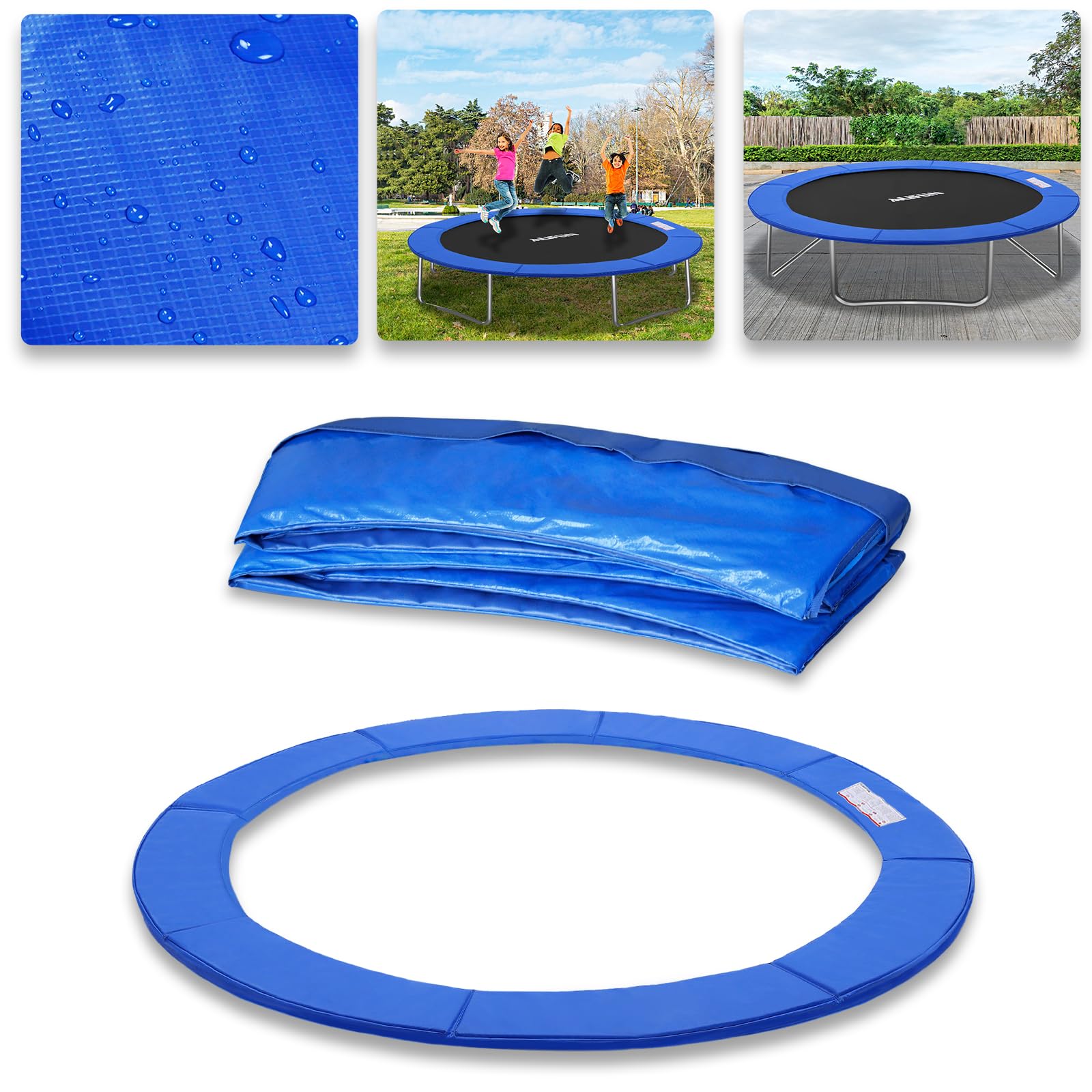 YUENFONG Trampolin Randabdeckung Ø 244cm 305cm 366cm PVC PE für Trampolin UV-beständig Reißfest Blau/Bunt