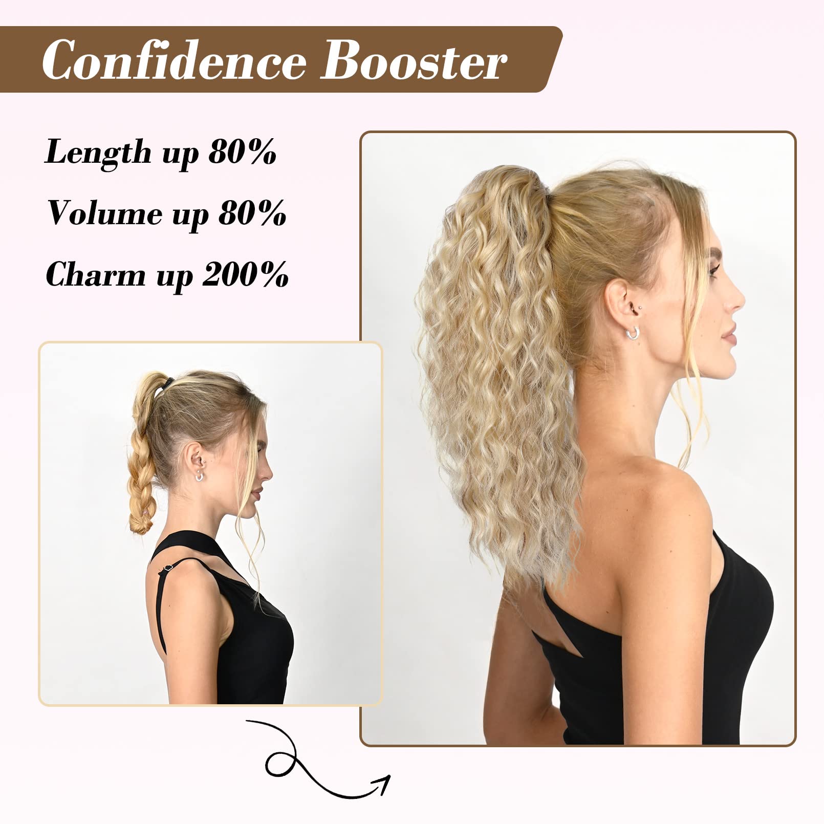 Amazon.com : REECHO Blonde Ponytail Extension, 18 Inch Claw 