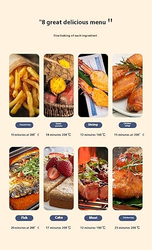 Miniatura 8 de Freidora de aire digital con pantalla LED, 8 modos preestablecidos, cocción sin aceite, color negro