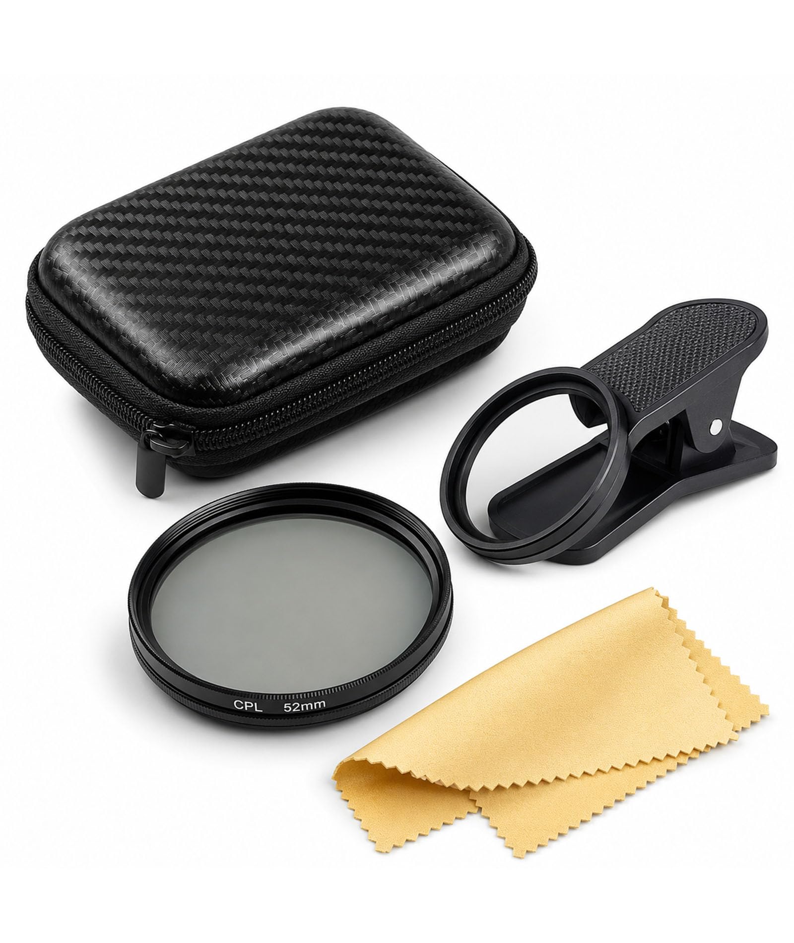 4PCS ND Filter for Mobile, ND Filter, Photography Enhancement Kit, 52mm CPL Polarizing Filter with Lens Clip, Storage Pouch and Cleaning Cloth, Improves Color Saturation and Contrast in Photography-image-19