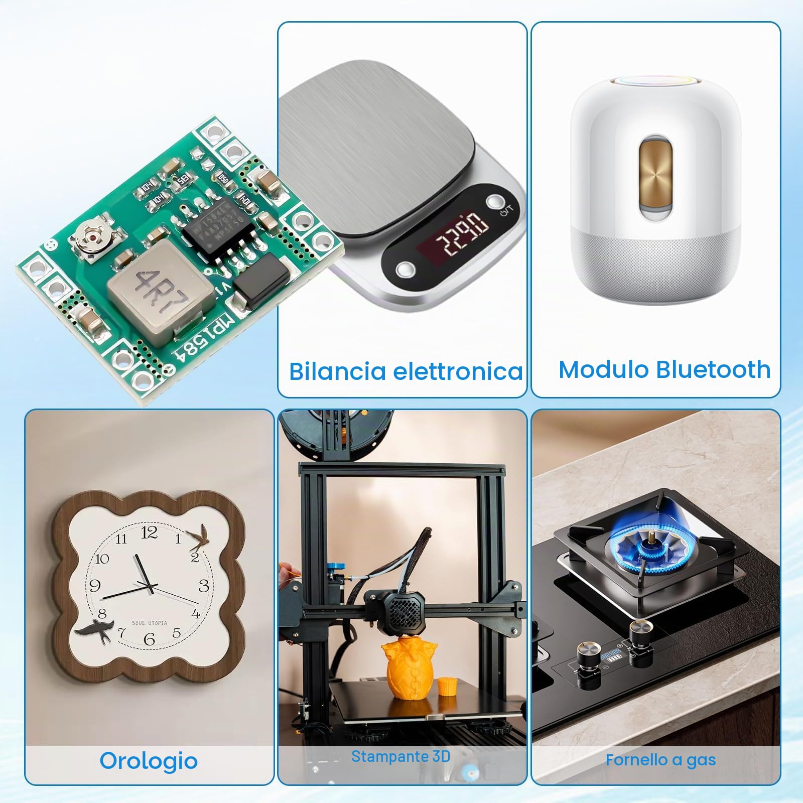 DC-DC 3A Mini Convertitore Buck Step down AYWHP 6 Pezzi Regolabile Alimentatore Step Down Module DC-DC da 4,5-28V a 0,8-20V