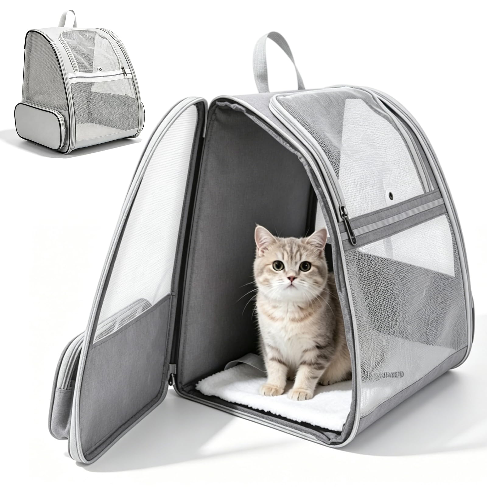 Sac À Dos De Transport pour Chien Et Chat, Sac De Transport Pliable pour Animal De Compagnie, Respirant Et Confortable pour Voyage, Randonnée Et Sortie
