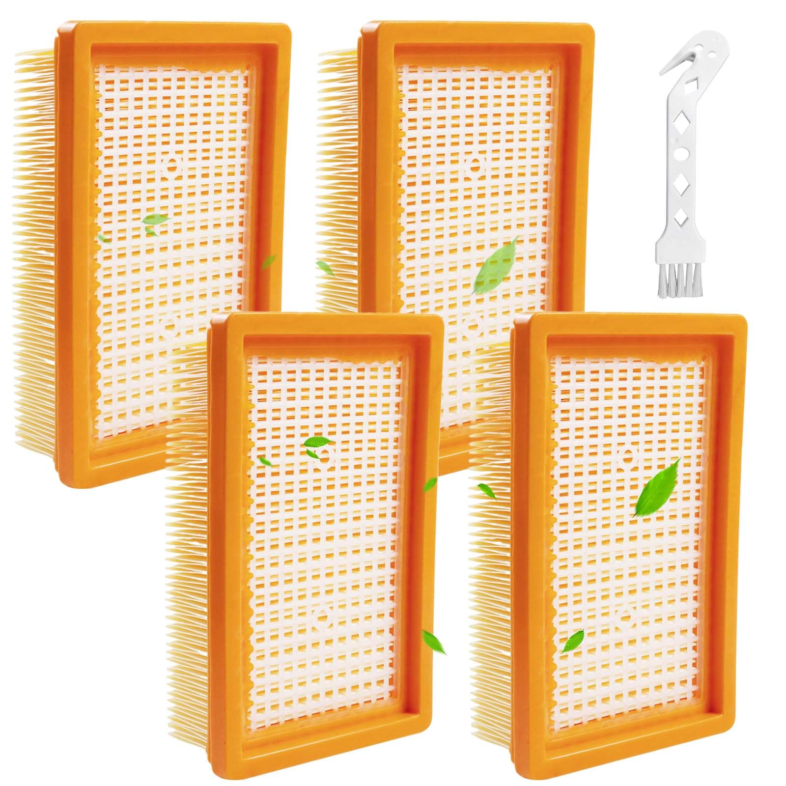 4 Stück für Kärcher Staubsauger Filter, für Kärcher WD4 WD5 WD6 MV4 MV5 MV6 Mehrzwecksauger mit 1 Bürste, Flachfaltenfilter für Staubsauger Zubehör für Karcher Nass, Mehrzwecksauger Ersatz