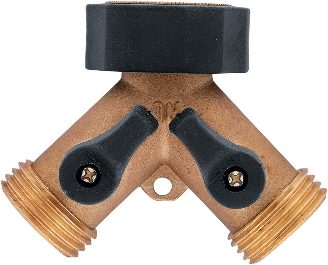 Orbit Brass Dual-Outlet Faucet Adapter, Brown