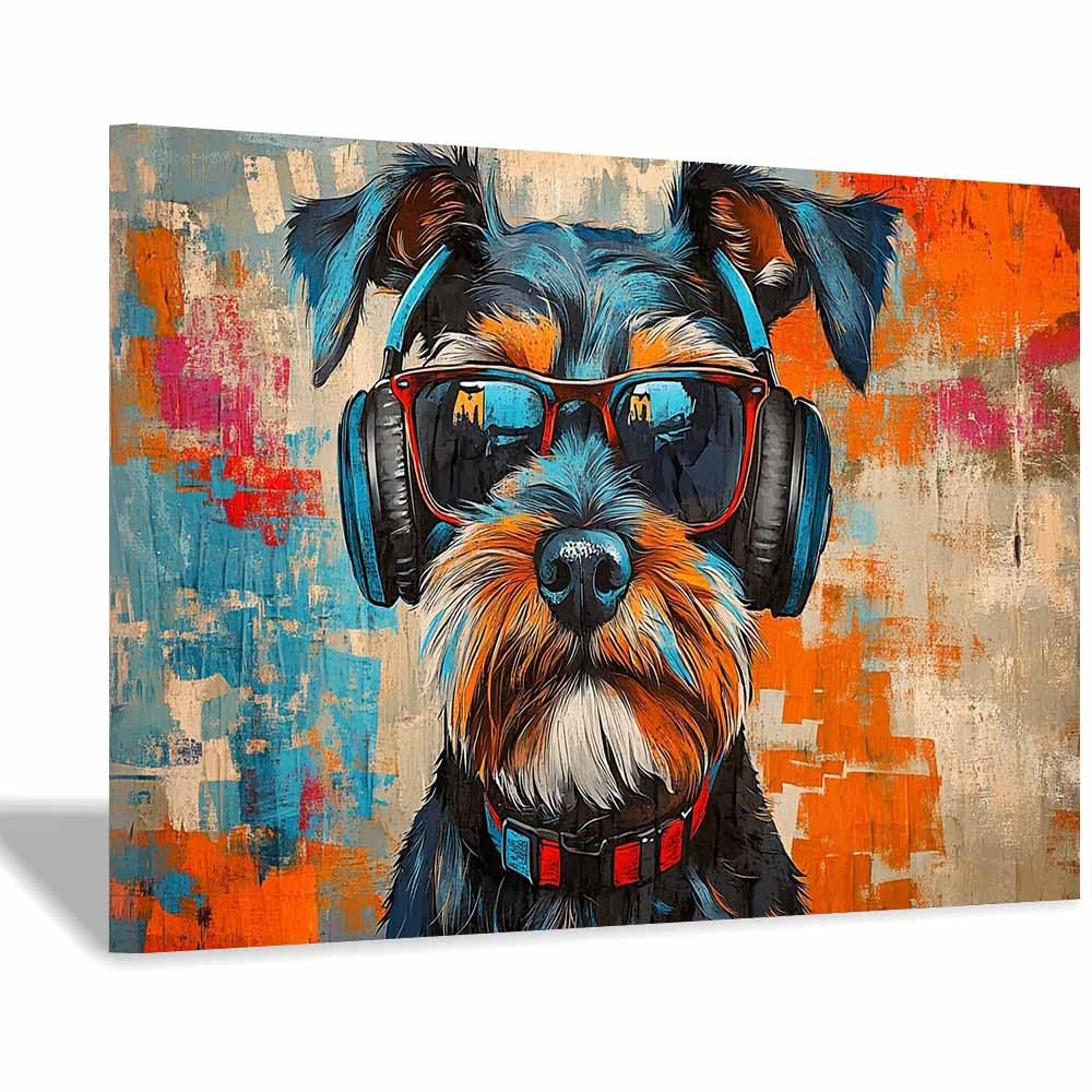 JOSUE Animal Canvas Wall Art Funny Poster Wall Artworks Pictures for Living Room Bedroom Home Office Decoration(Blue 120)-50x70cm Framed