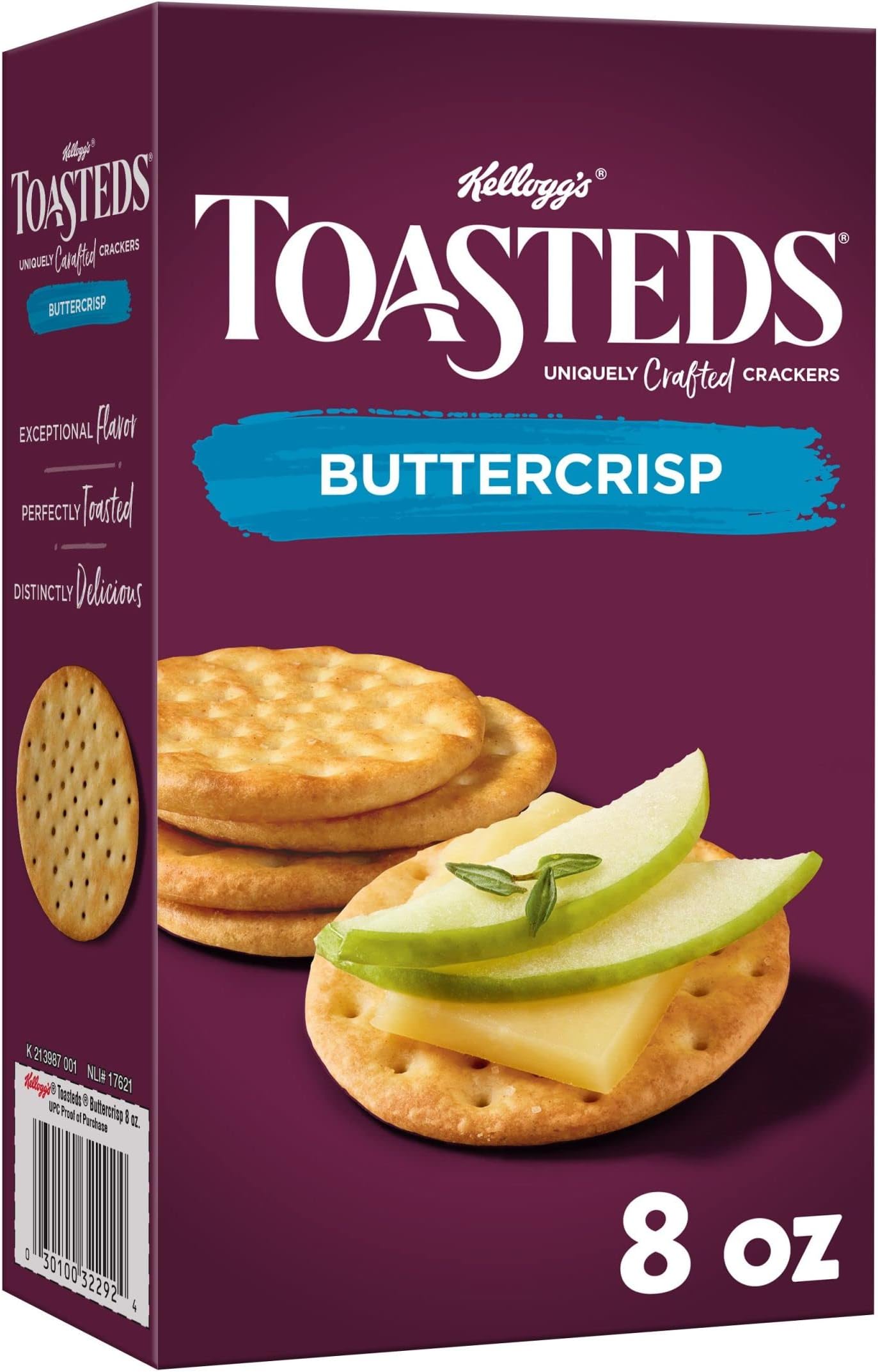 Crackers, Lunch Snacks, Party Snacks, Classic Buttercrisp, 8oz Box (1 Box)