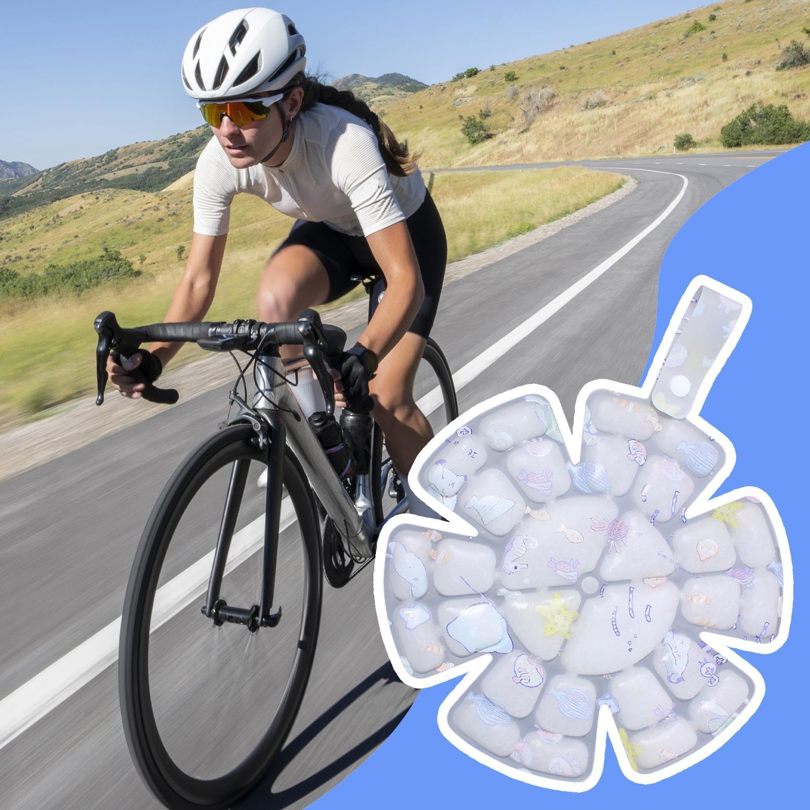 Impacco Ghiaccio Sotto Cappello - Cuscinetto Freddo Cappello Sole | Fodera Rinfrescante Casco,Per Donne Uomini Motociclisti Ciclisti Agricoltori Pescatori Trekking