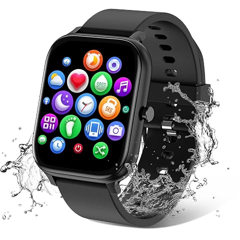 Smart Watch for Men Women Compatible with iPhone Samsung Android Phone 1 83 inch Full Touch Screen IP68
