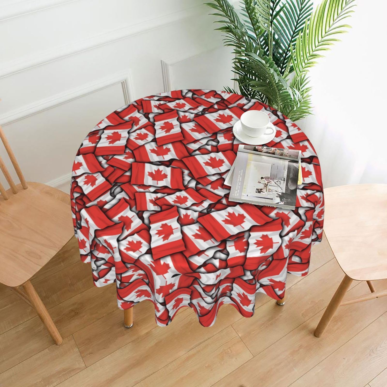 hhxvcv Canadian Flag Round Tablecloth – Dining Table Cover