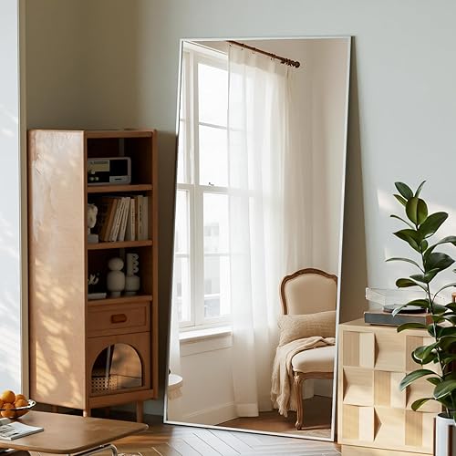 Vista 13 de BEAUTYPEAK Espejo de longitud completa, 71 x 26 pulgadas, para colocar de pie, colgar o apoyarse contra la pared, espejo para vestidor de cuerpo