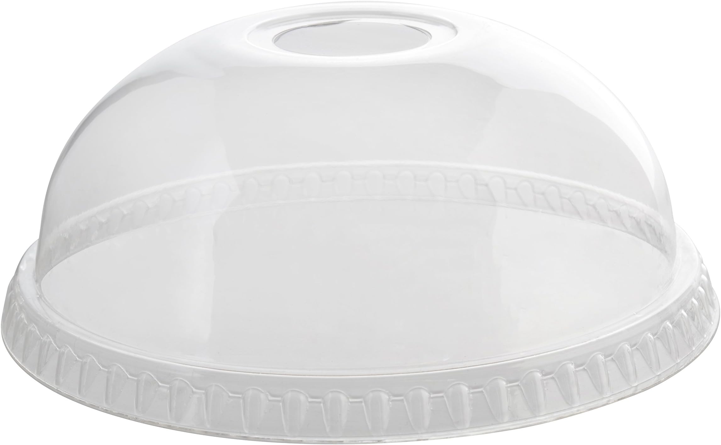 Fineline Super Sips 98mm PET Dome Lid with Hole, Clear