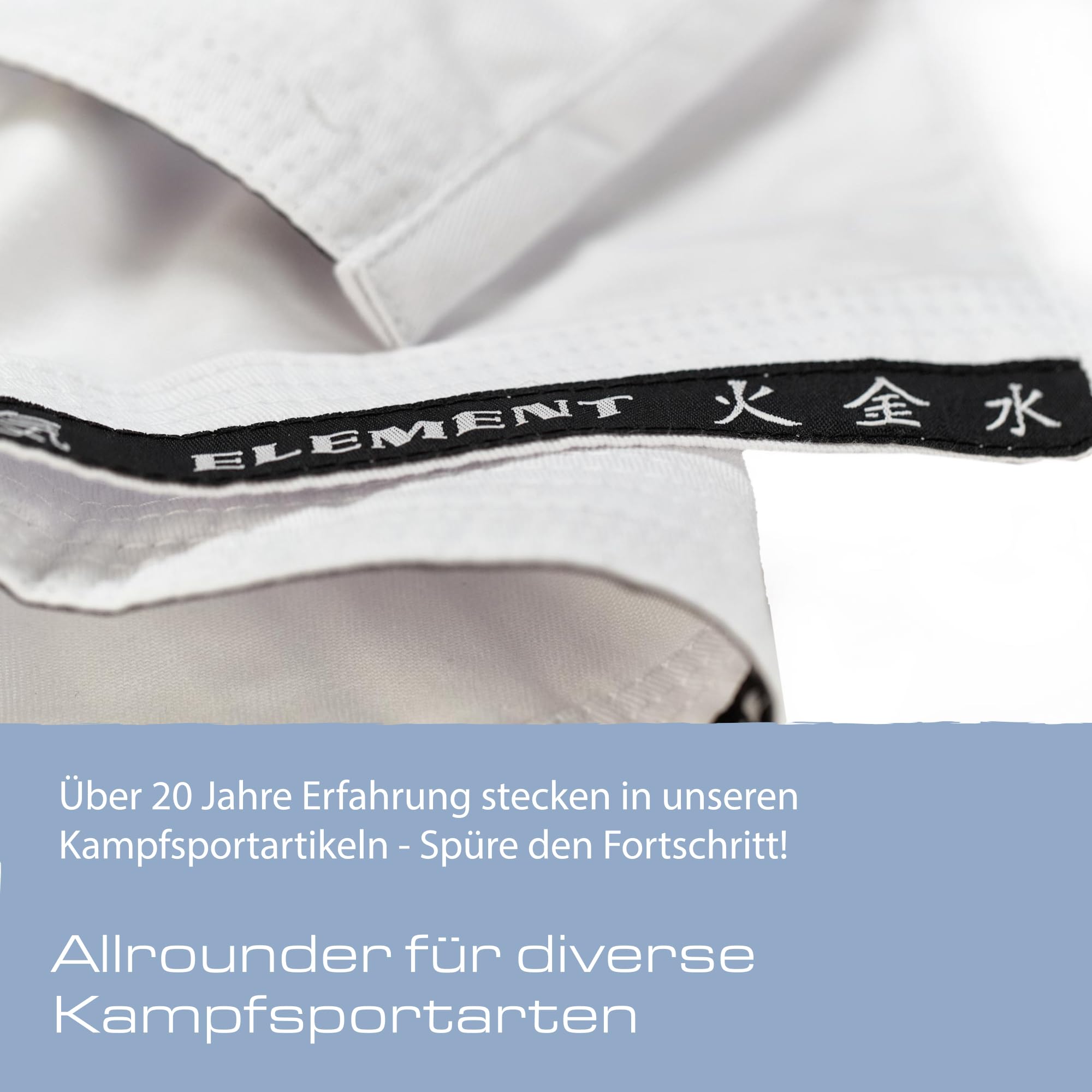 Ju-Sports Element Jacke Weiß wide cut I Judoanzug Jacke Kinder & für Erwachsene I Judogi Jacke aus langlebigem Mischgewebe I Doppelt verstärkter Schulter- & Brustbereich