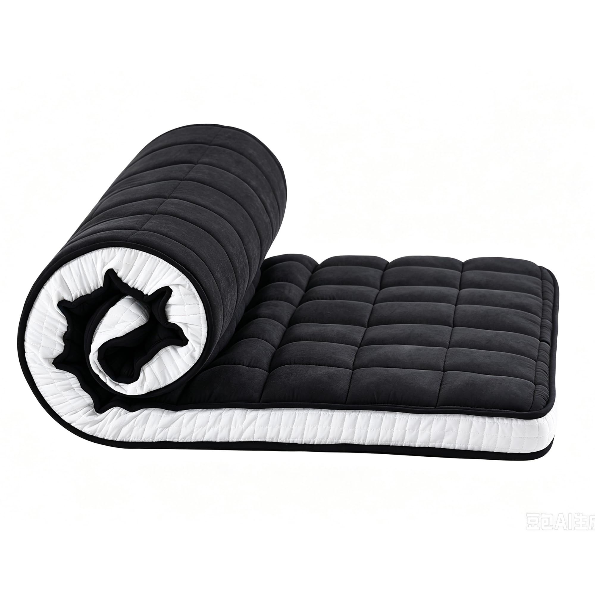 Tiita Japanese Floor Futon Mattress, Thicken Tatami Sleeping Pad Foldable Roll Up Dormitory Mat Pad Floor Lounger Pillow Bed, King