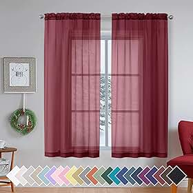 Aiyufeng Cortinas translúcidas vermelho vinho – Persianas verticais de tecido para porta de vidro deslizante varanda terraço sala de sol praia casa de piscina, 101,6 x 160 cm, 1 par