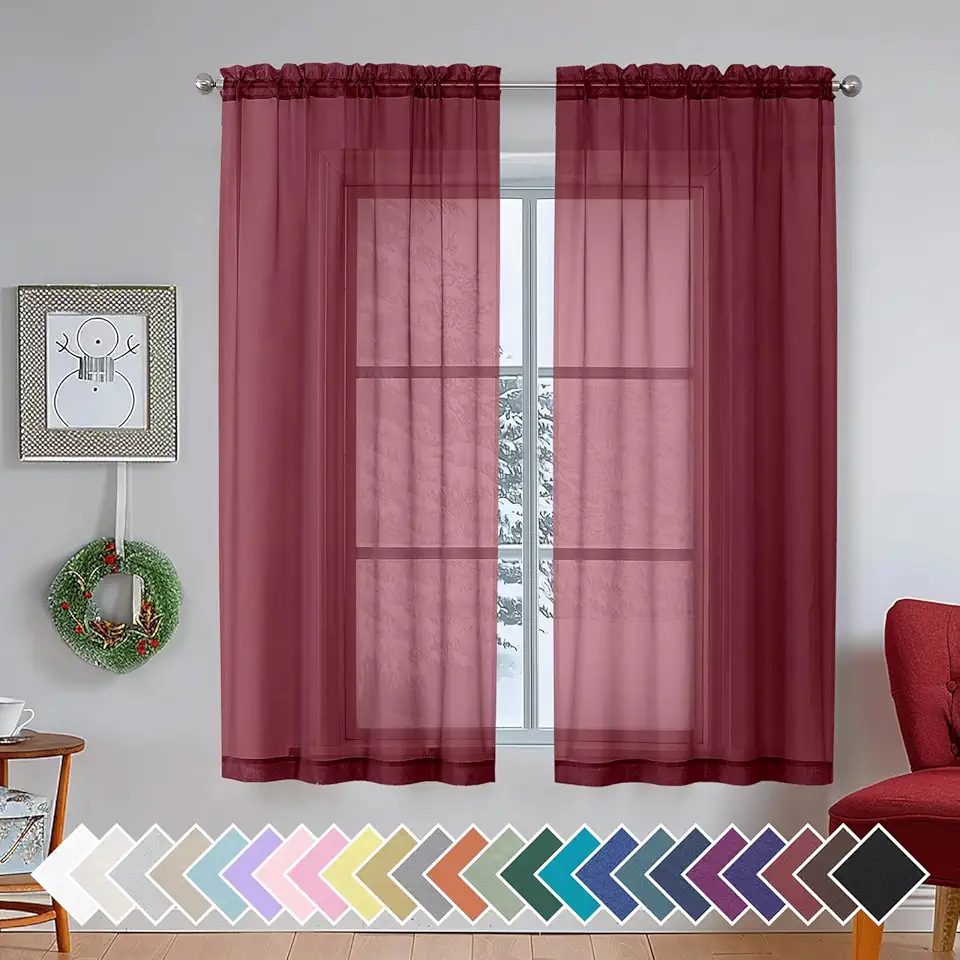 Aiyufeng Cortinas translúcidas vermelho vinho – Persianas verticais de tecido para porta de vidro deslizante varanda terraço sala de sol praia casa de piscina, 101,6 x 160 cm, 1 par