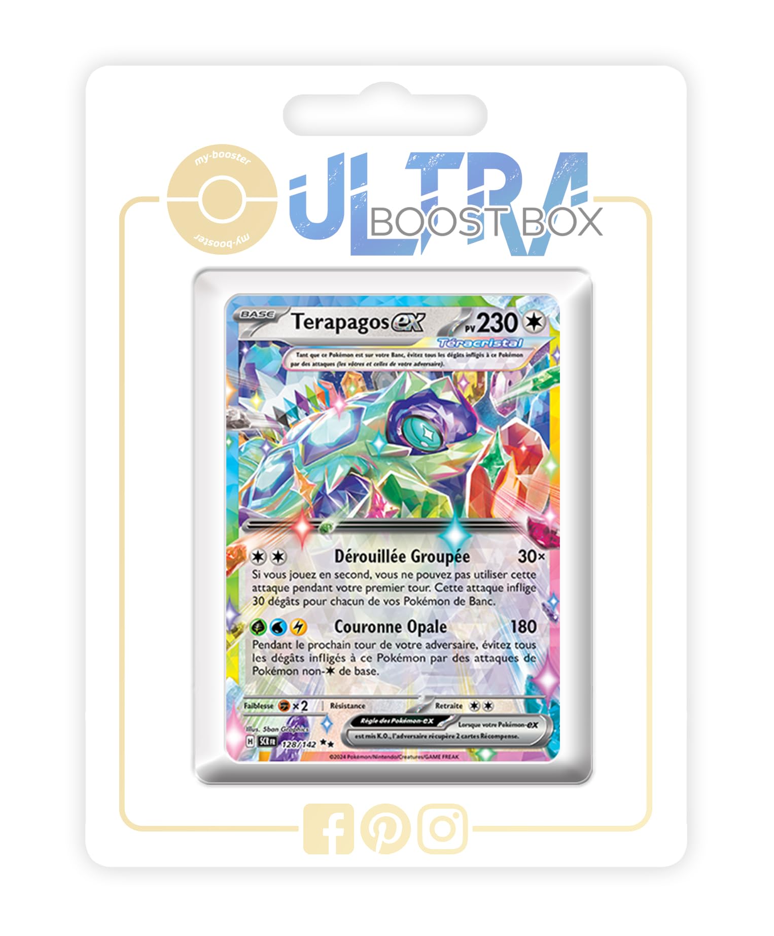 128 142 pokemon card Terapagos ex 128/142 Teracristal - Myboost X Scarlet and Violet 7 Star Crown Lightning Crown Opal (180) Top 10: Most Expensive Lot sizes:1000ct (2.8¢/card) custom anniversary