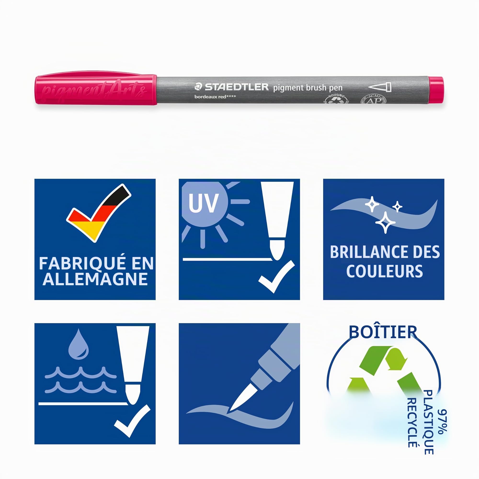 Staedtler Pigment Brush Pen 371 feutres pinceaux – 24 couleurs