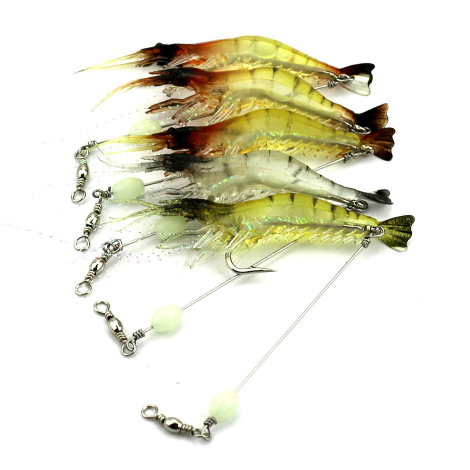 Luminous Soft Shrimp Grass Shrimp Luya Soft Bait Simulation Luminous Shrimp Fake Bait Plastic Soft Bait 10PCS