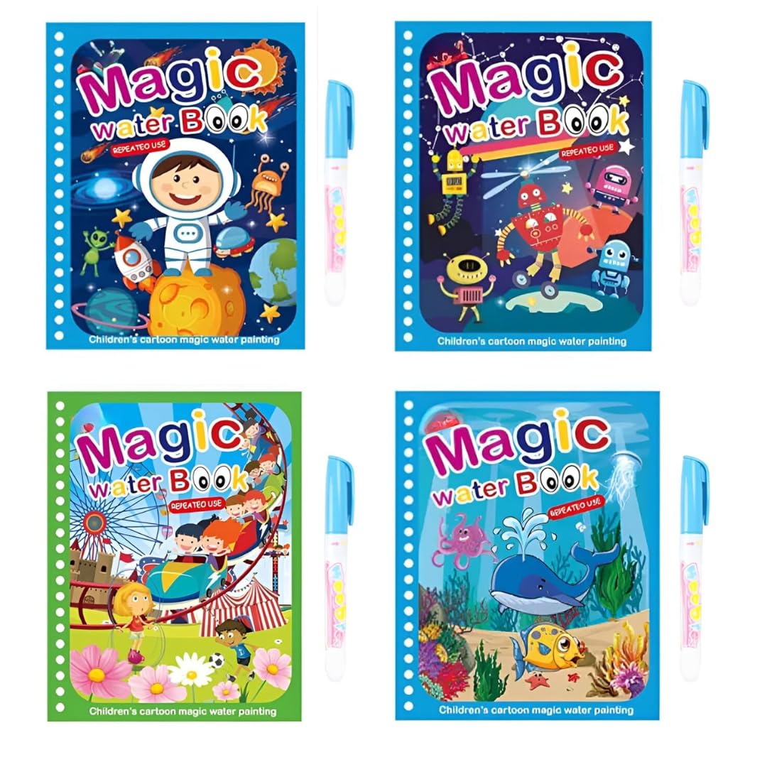 Aavashyak Magic Water Book for Kids with Reusable Magic Pen | Quick Dry Coloring Book, Ideal Drawing Pad Gift for Ages 3+ | Pack of 1 (B0DBQWYKCL) Amazon Price History, Amazon Price Tracker