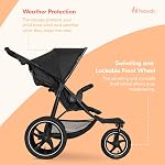 Hauck 3-Wheel Toutes les Poussettes Terrain avec Raincover, XL Pneumatique Air Roues, Fenêtre en mesh et poignée réglable en hauteur, UPF 50+ - De la naissance jusqu'à la naissance 48.5lbs