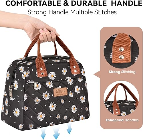 Miniatura 3 de HOMESPON Bolsa de almuerzo aislada para mujeres, hombres y adultos, con bolsillo frontal, lonchera contenedor, bolsa enfriadora para el trabajo,