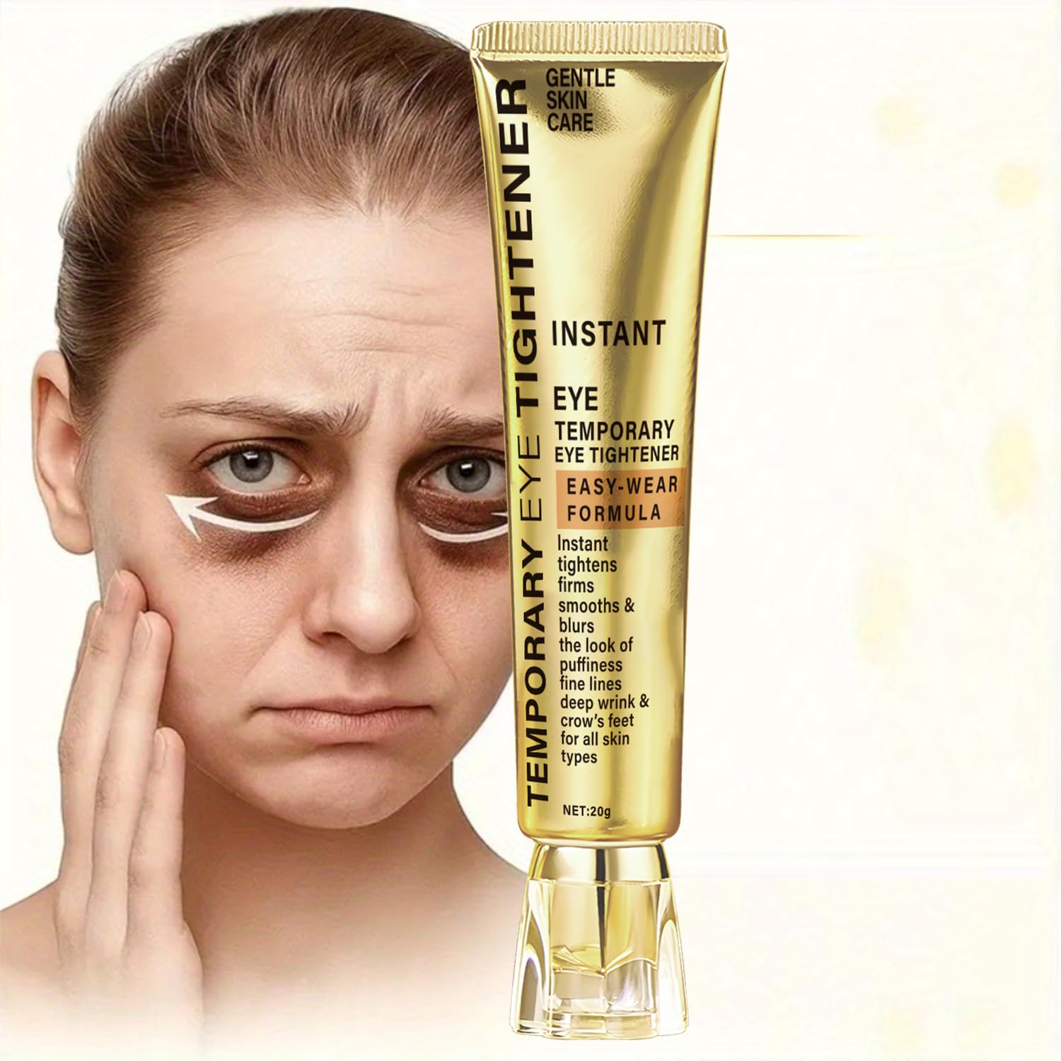 Water Ice Levin 2PCS Perfection Eye Tightener - Instant Firming Primer with Hyaluronic Acid & Vitamin E, Perfect Formula for Ultimate Lift & Smooth Finish, Hydrates & Refreshes Tired Eyes