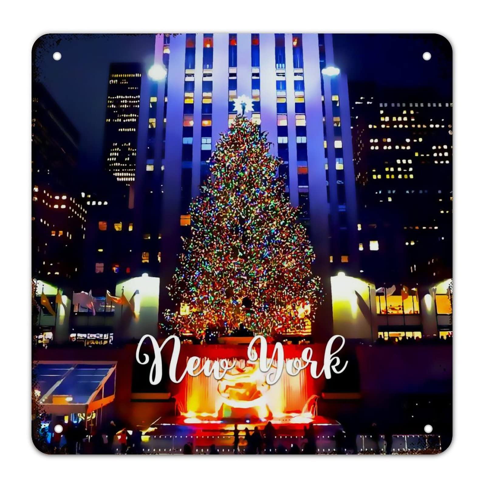 Plaque en métal New York art mural retro finition haut de gamme