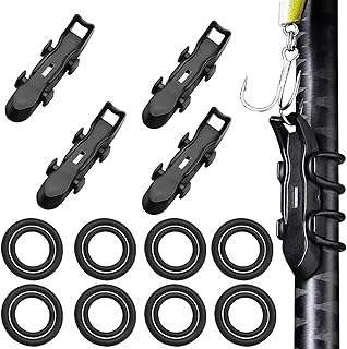 Lure Magnetic Hooker, 4Pcs Hook Keeper for Fishing Rod, Lure Magnetic Automatic Hook Keeper with 2 Sizes Rubber Rings, Magnetic Fishing Hook Keeper, Prevent Line Tangle Fishing Hook Holder