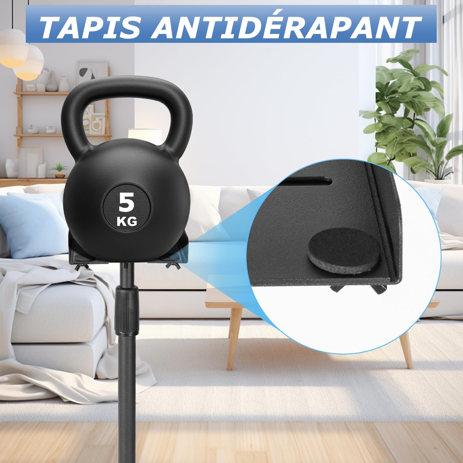 OUUTMEE Lot de 2 Supports d'Enceinte Réglable en Hauteur de 79 à 130CM