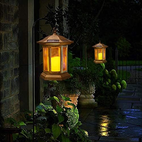 Miniatura 2 de Farol Solar para Exteriores, Linternas Colgantes para Exteriores con Luces LED de Velas - Luces Solares Impermeables de PVC, Luces de Farol