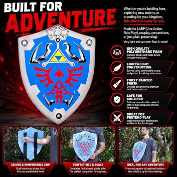 Armory Replicas - Hylian Hyrule Foam Shield LARP - Perfect Costume for LARP, Cosplay, and Conventions