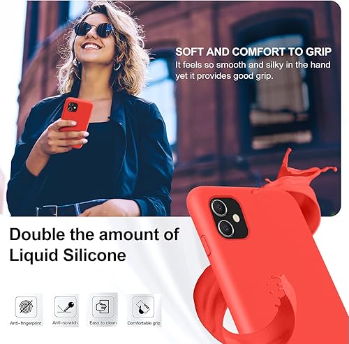 Miniatura 3 de Vooii Funda para iPhone 11, silicona líquida suave, goma delgada, cuerpo completo, funda protectora para iPhone 11 (con forro de microfibra suave),