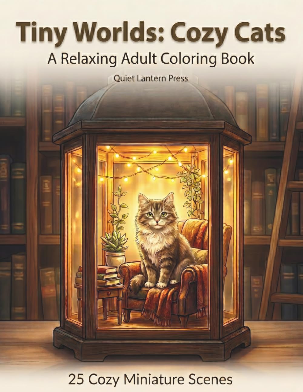 Tiny Worlds: Cozy Cats A Relaxing Adult Coloring Book: 25 Cozy Miniature Scenes for Relaxation, Stress Relief, and Mindful Coloring (Whiskers Coloring Series)