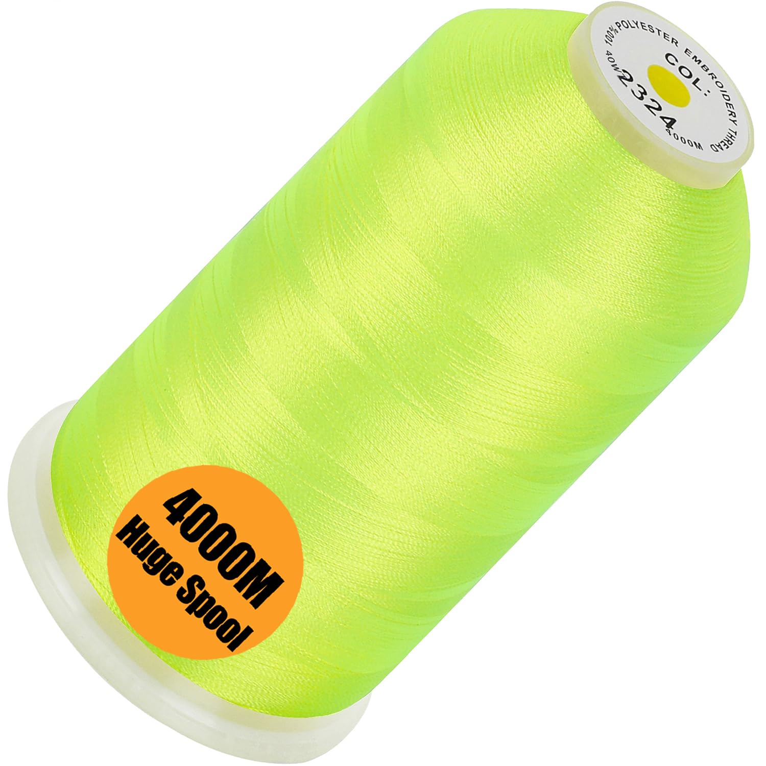 New brothread 4000M Huge Spool Embroidery Machine Thread - Neon Green