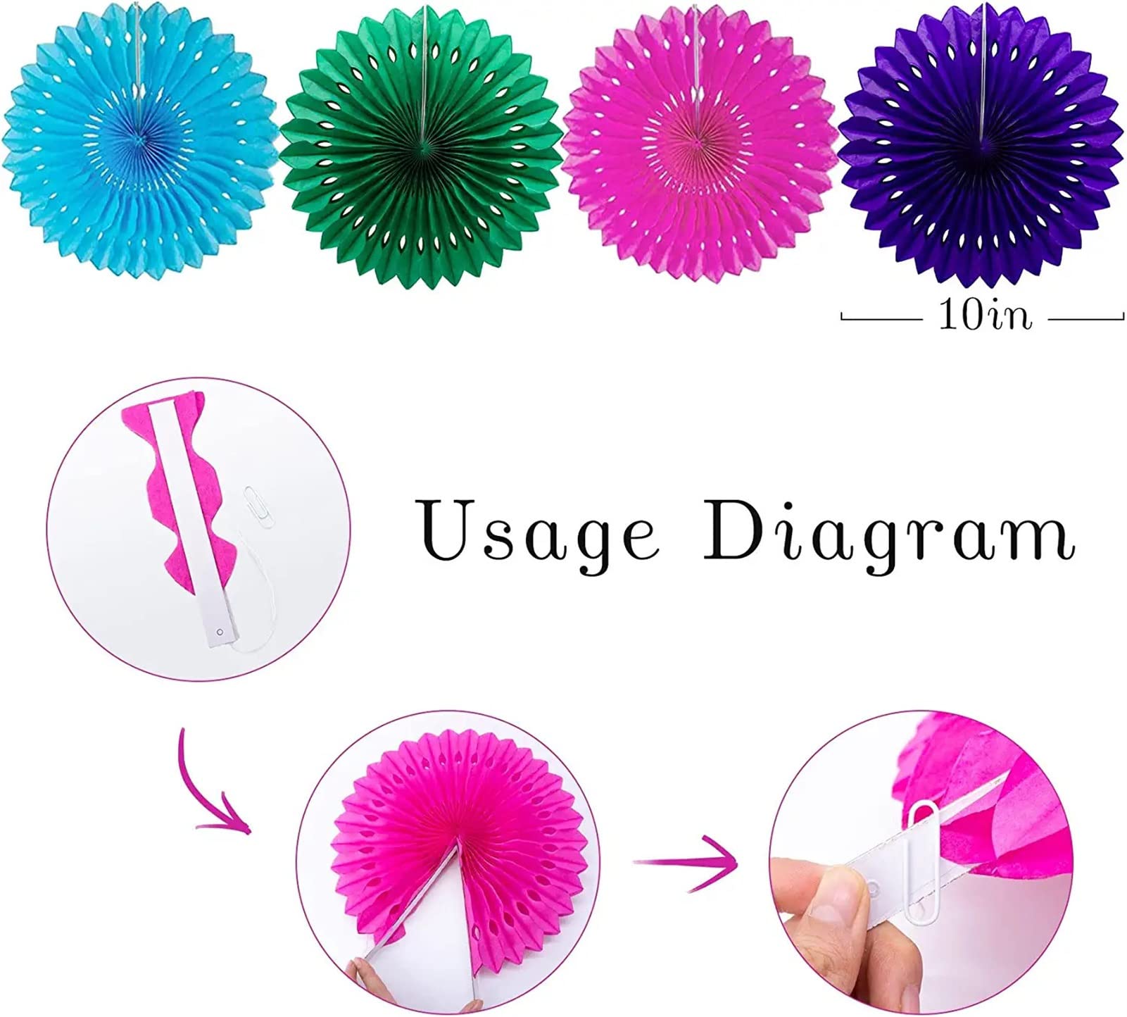 Naler Party Dekoration Papier Pompoms, 33 Stück Mehrfarbig
