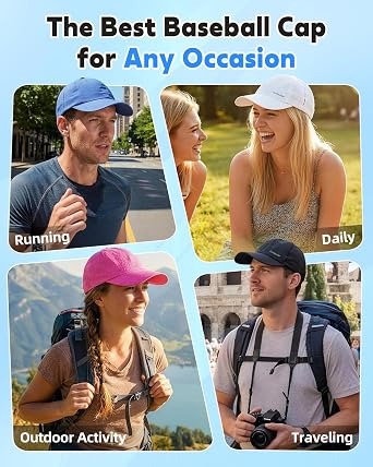 Lightweight Golf Hat for Women Men, UPF 80+ Sun Protection Cap, Breathable Quick-Dry Baseball Cap for Running Sport