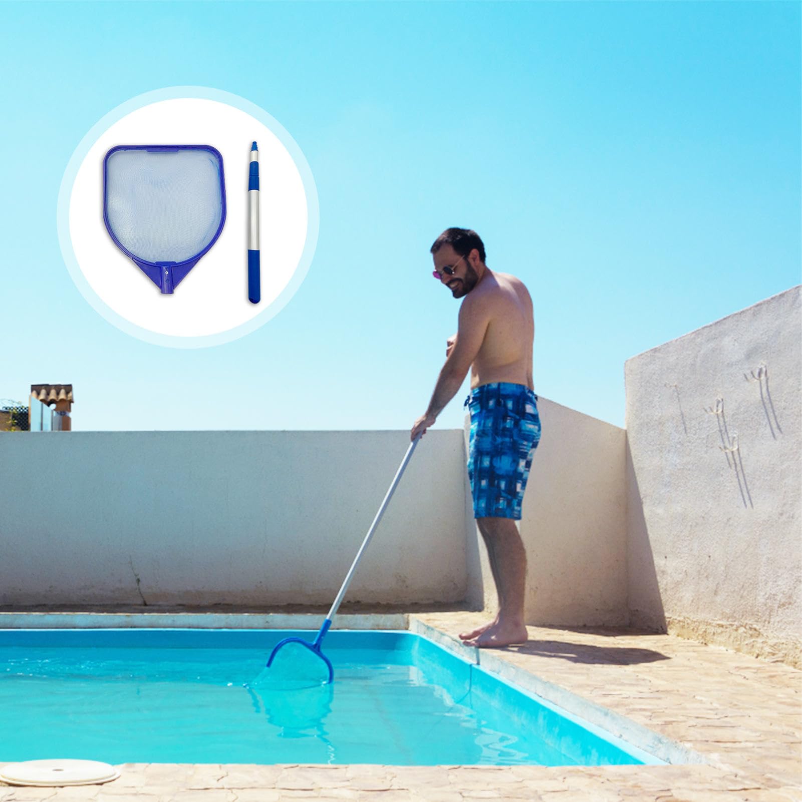 Epuisette Piscine Maille Extra Fine 43x30cm, Epuisette Piscine Fond Ave 38cm Percher En Aluminium Kit Nettoyage Piscine Epuisette Spa, Epuisette De Surface Piscine Épuisette Piscine Filet Piscine