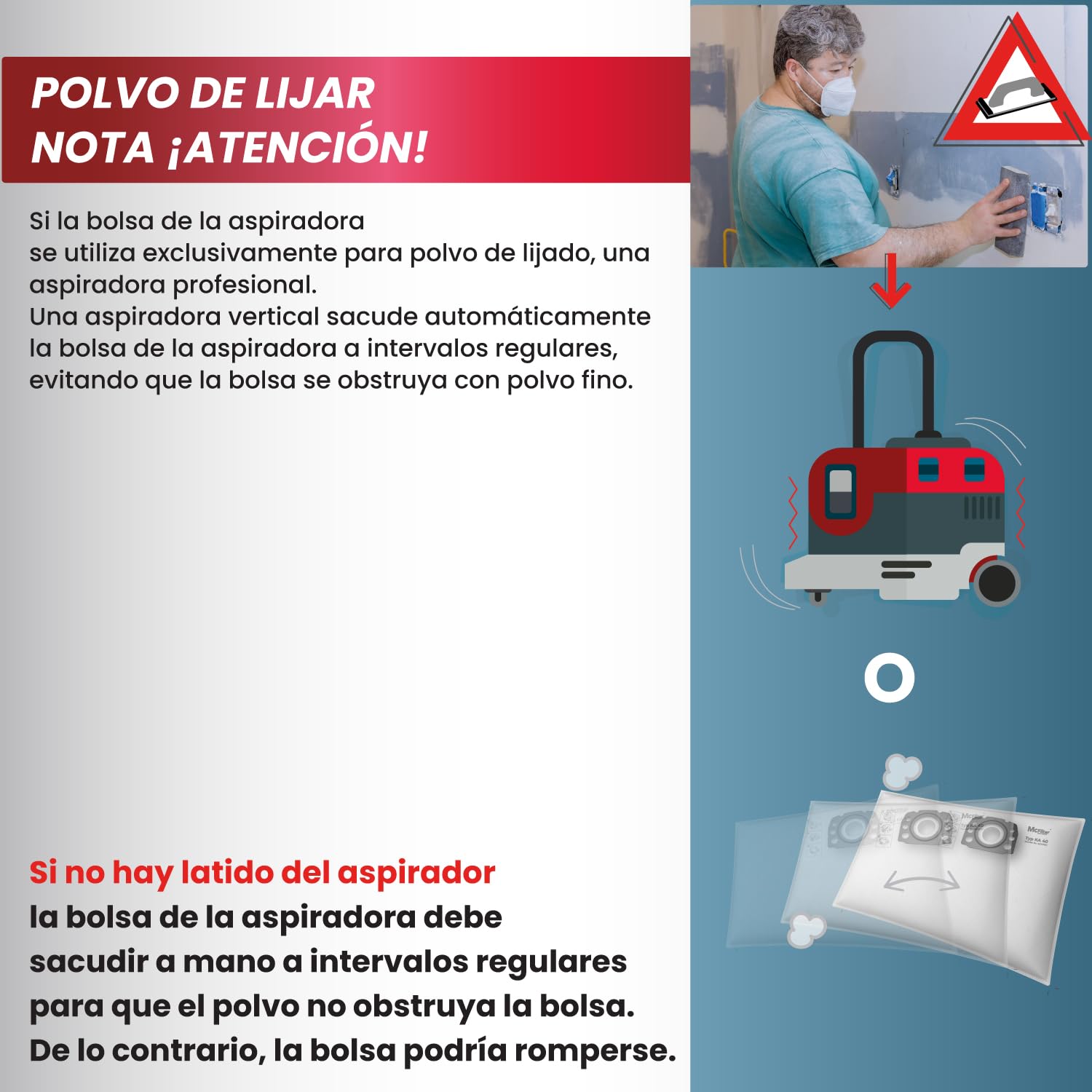 McFilter | 20 Bolsas de aspirador compatibles con Kärcher WD2 WD3 KWD1 KWD2 KWD3 WD3.200 - WD3.800 WD 3 V-17/4/20 M/SE4001/SE4002, se adapta a KFI 357 2.863-314.0
