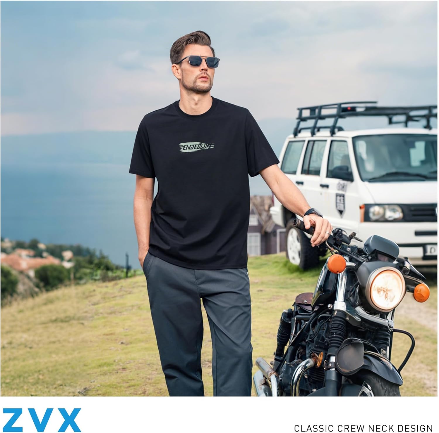 Men's Print T Shirts Soft Comfortable Classic Top Black 3X-Large - Image 6