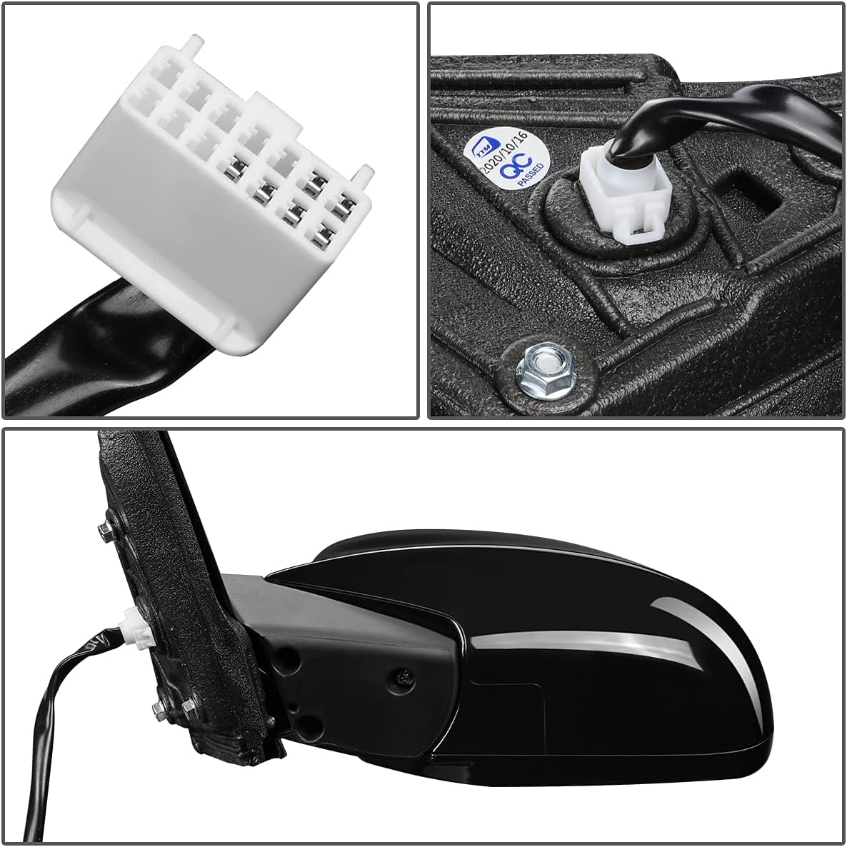 DNA Motoring OEM-MR-HO1320274 Powered Heated Left Driver Side Door View Mirror W/Aspherical Glass & Turn Signal Compatible with 2013-2016 Accord Coupe