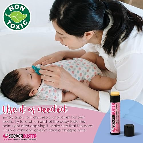Miniatura 9 de Suckerbuster Bálsamo de destete para lactancia materna, 10 onzas, crema orgánica para pezones en barra de bálsamo - Esenciales posparto, esenciales